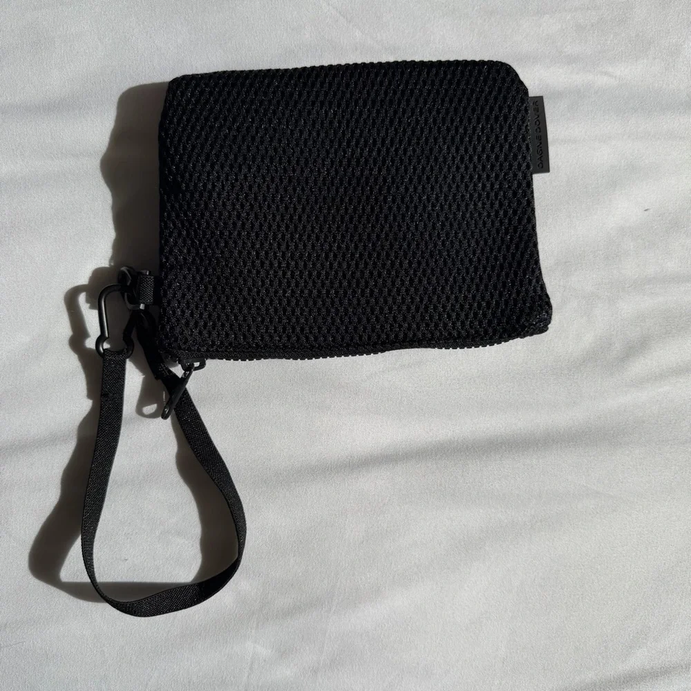 Dagne Dover Air Mesh Black Pouch Wristlet